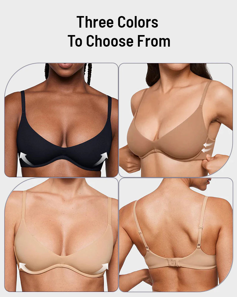 Unlined Plunge Balconette Bra with Underwire