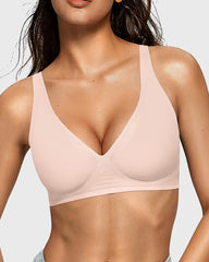 Seamless Deep V Push-Up Wireless Bra