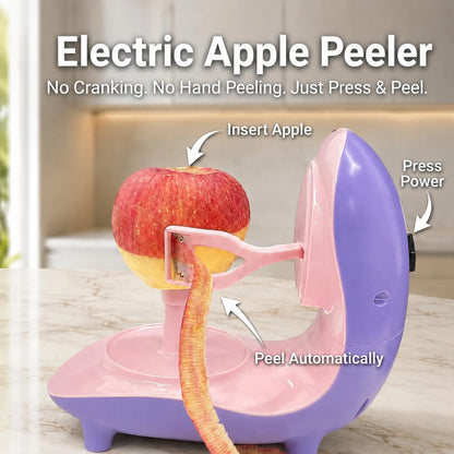 Electric Apple Peeler, USB-C Rechargeable One-Touch Peeling Tool with Slicer & Corer for Firm Fruits