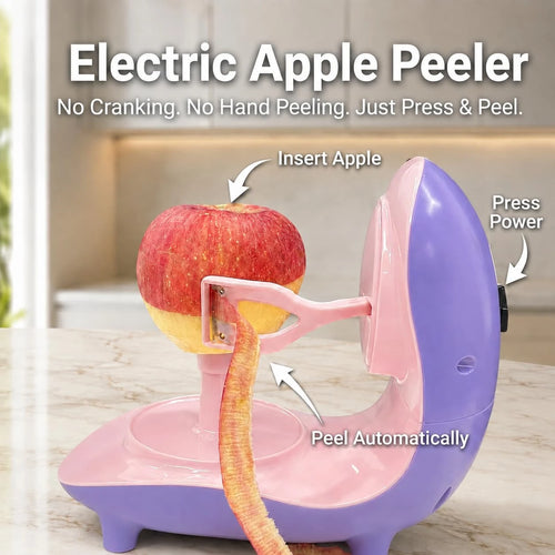 Electric Apple Peeler, USB-C Rechargeable One-Touch Peeling Tool with Slicer & Corer for Firm Fruits