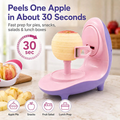 Electric Apple Peeler, USB-C Rechargeable One-Touch Peeling Tool with Slicer & Corer for Firm Fruits