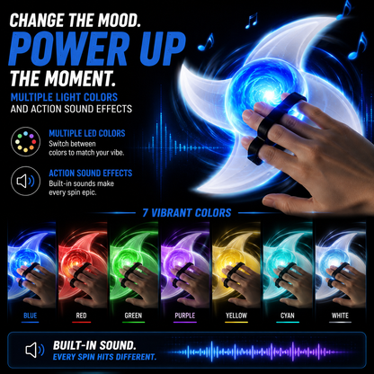Spinning LED Energy Toy – 360° Light & Sound Hand Spinner