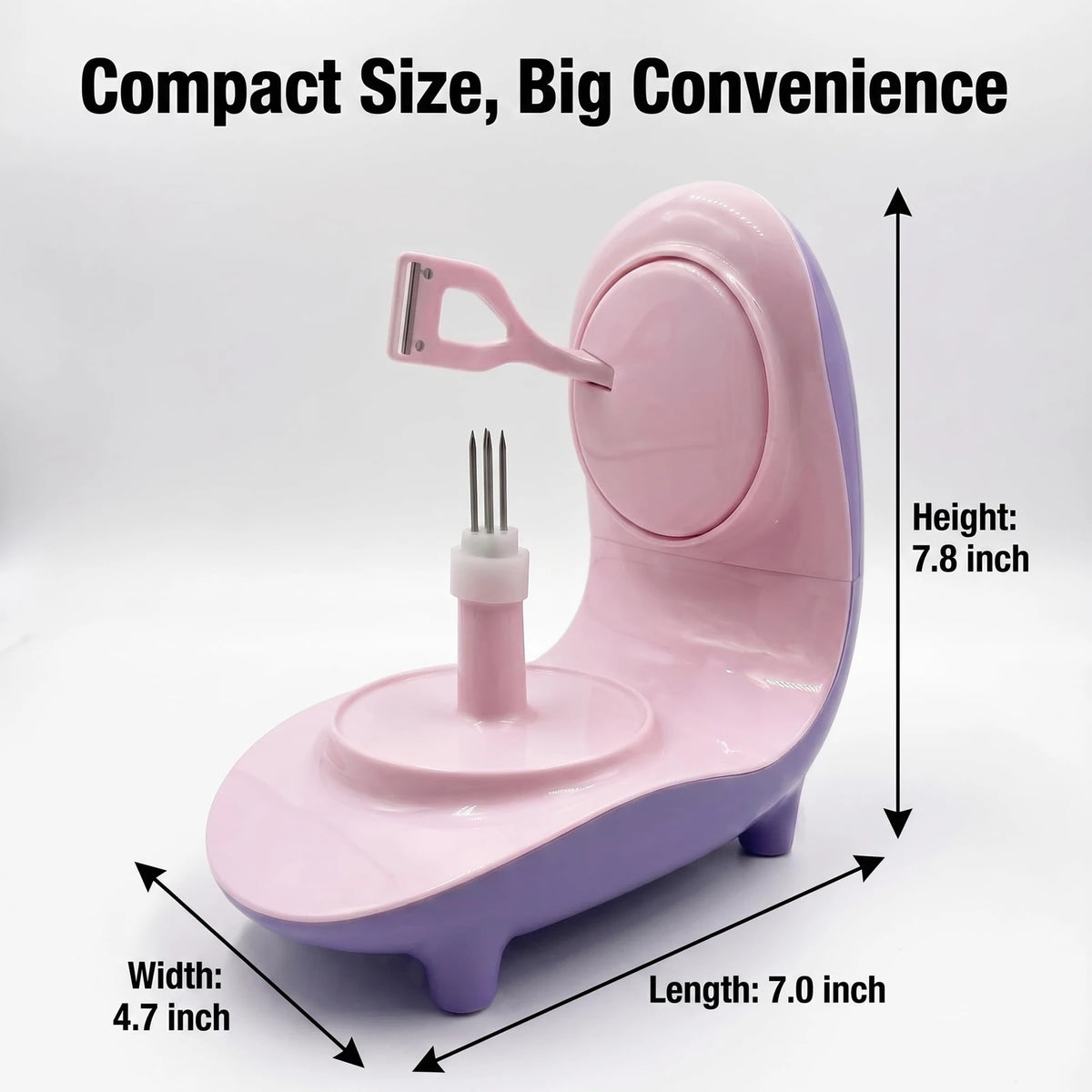 Electric Apple Peeler, USB-C Rechargeable One-Touch Peeling Tool with Slicer & Corer for Firm Fruits