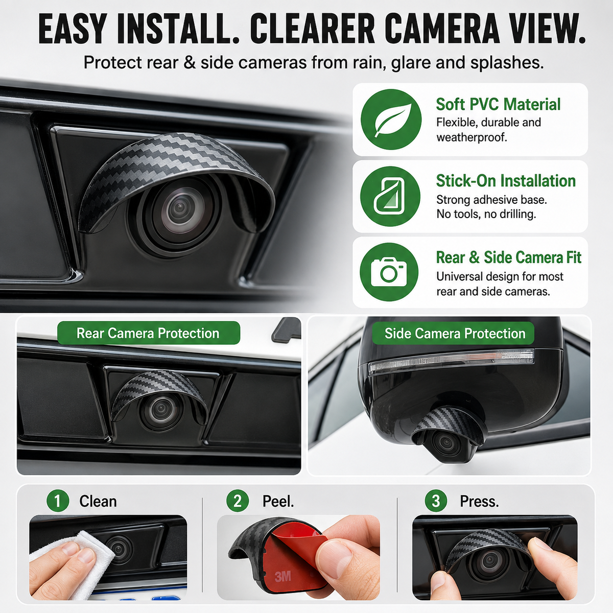 🌧️Car Backup Camera Rain Shield – Clearer Rear View in Rain