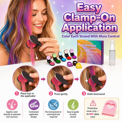 🌈12-Color Temporary Hair Chalk Applicator Set