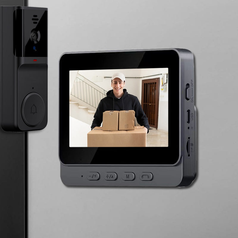 Wireless Wireless Doorbell Camera: 1080P, 170° View, 4.3-Inch Screen, IPX65 Outdoor Waterproof, Night Vision
