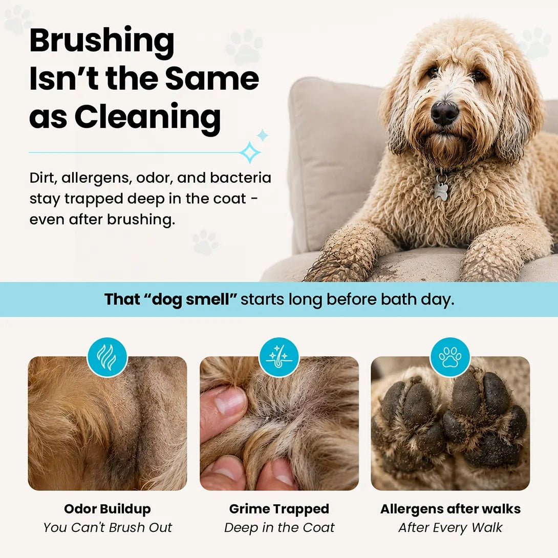 Glove cleaning wipes for pets