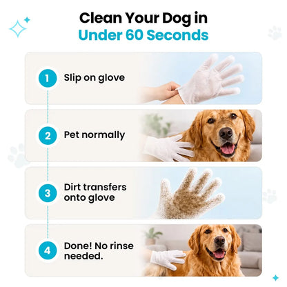 Glove cleaning wipes for pets