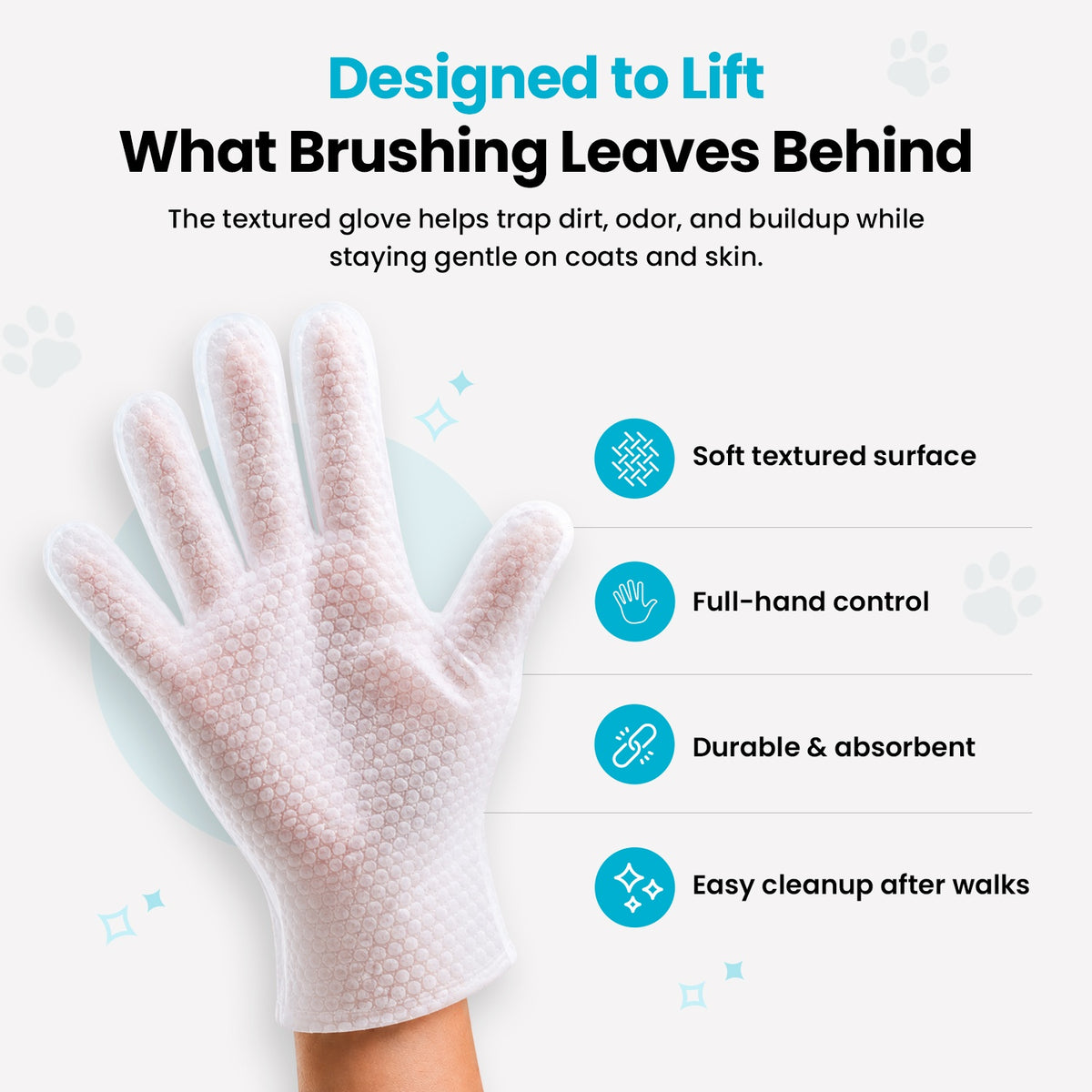 Glove cleaning wipes for pets