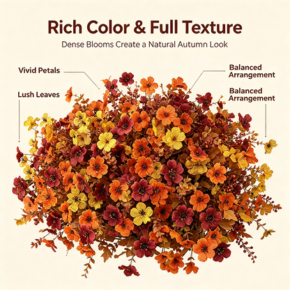 Fall Artificial Flower Halloween 6pcs, UV Resistant Colorful Fake Flower🍂