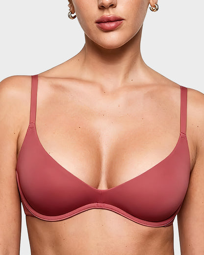Unlined Plunge Balconette Bra with Underwire