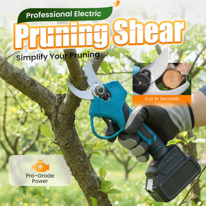 ELECTRIC PRUNING SHEARS - Cordless & 10mm Cutting Capacity, 2-Hour Fast Charge, Ergonomic Design for Garden and Orchard