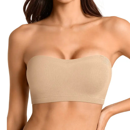Wireless Seamless Stay Put Strapless Bandeau Bra