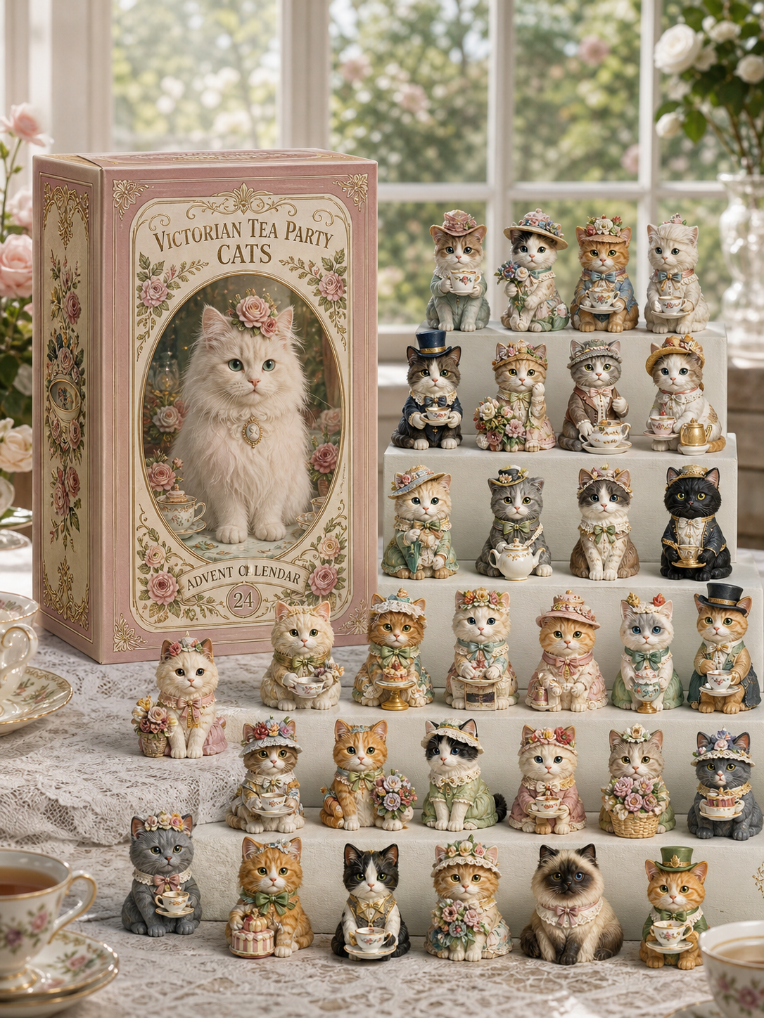 2026 Cat Advent Calendar with 24 Collectible Christmas Figures