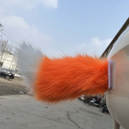 Electric Cat Tail for Car Decoration, Remote-Controlled Wagging Plush Tail for Car