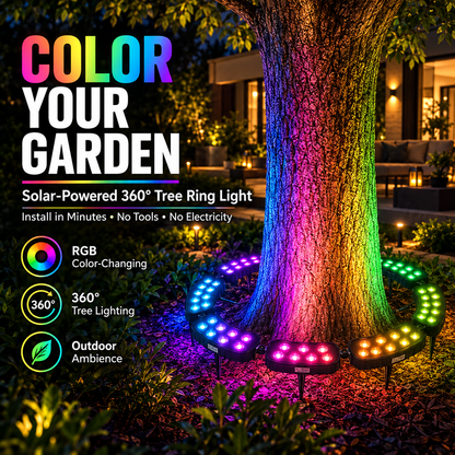 ✨ One Tree. Endless Colors. – Solar RGB Landscape Ring Light