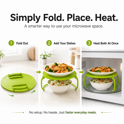 Microwave Multipurpose 4 in 1 Tray Stand Rack Splatter Guard Carry Tray Stacking Shelf 🍲