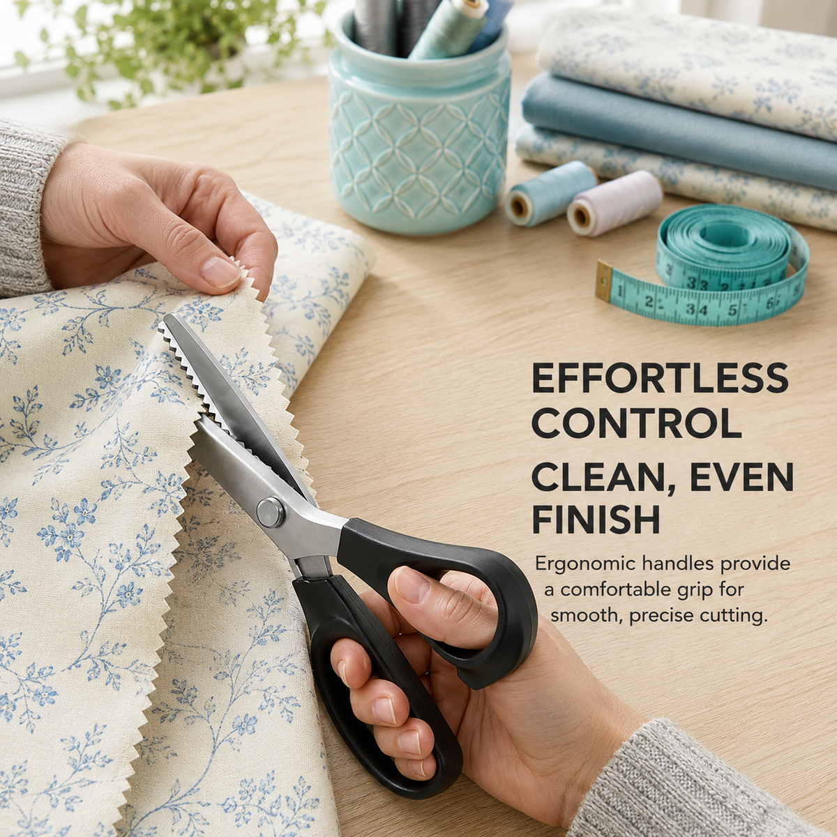 Stainless Steel Zig Zag Scissors with Serrated Teeth