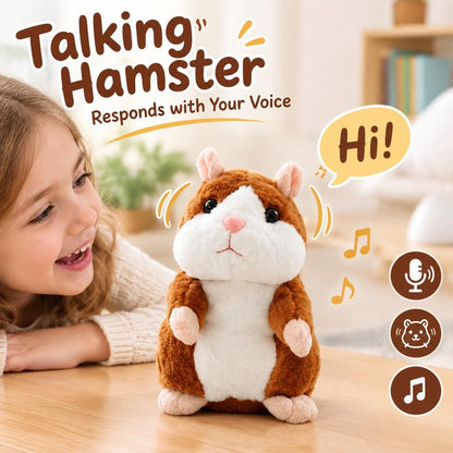 🐹 Talking Hamster Plush – repeats whatever you say, auto head-shaking, hilarious fun for kids & adults