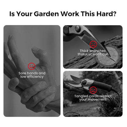 ELECTRIC PRUNING SHEARS - Cordless & 10mm Cutting Capacity, 2-Hour Fast Charge, Ergonomic Design for Garden and Orchard