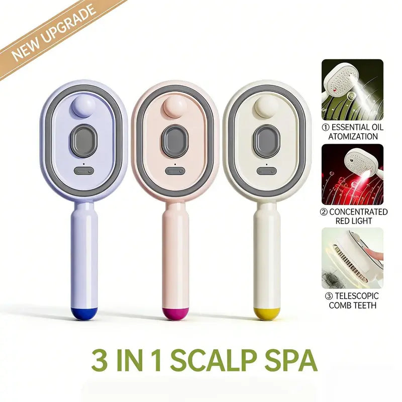 Electric Multi‑Function Mist‑Spraying Massage Cushion Comb