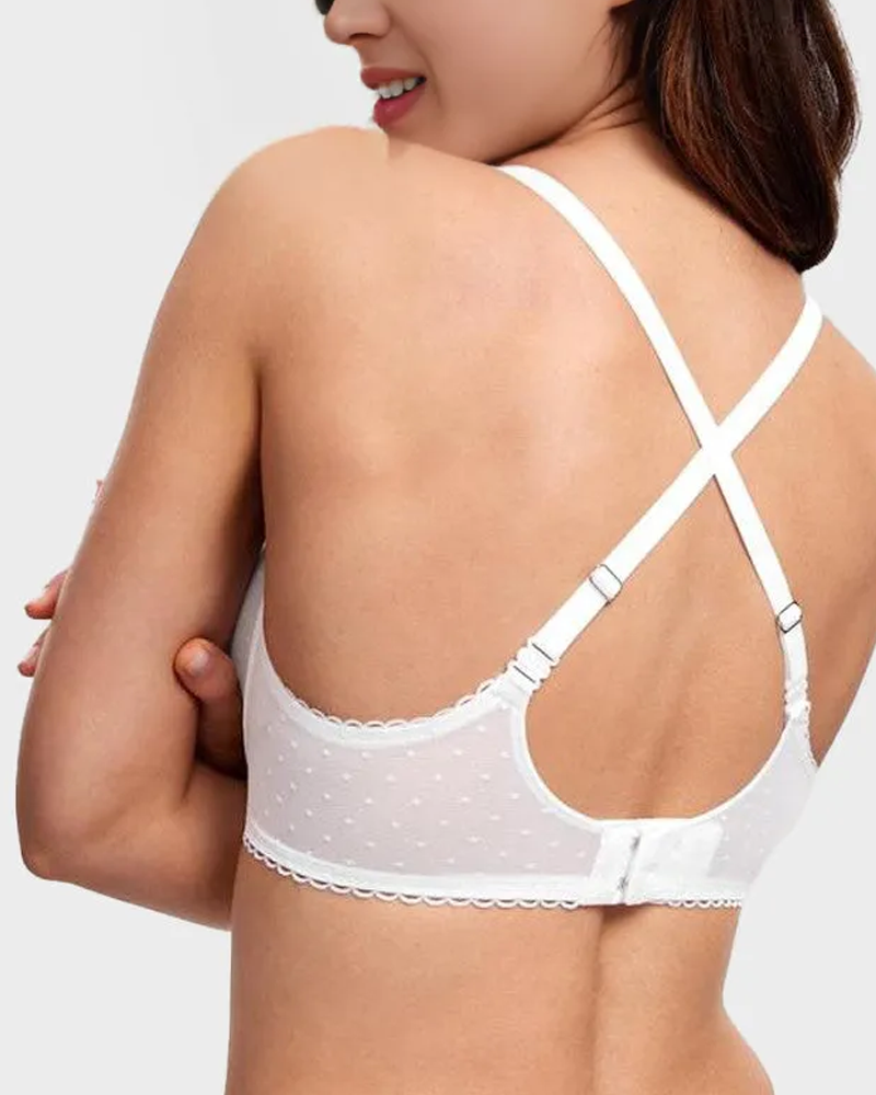 See-Through Lace Balconette Bra