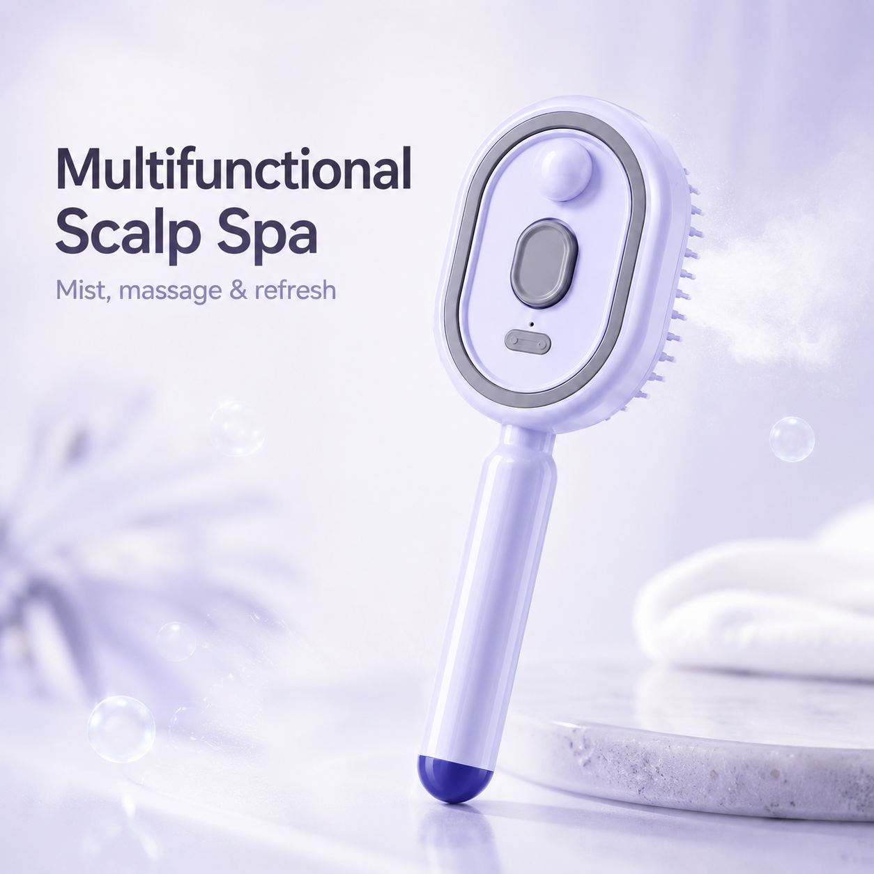 Electric Multi‑Function Mist‑Spraying Massage Cushion Comb
