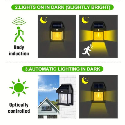 4‑Pack Solar Outdoor Wall Lights with Motion Sensor