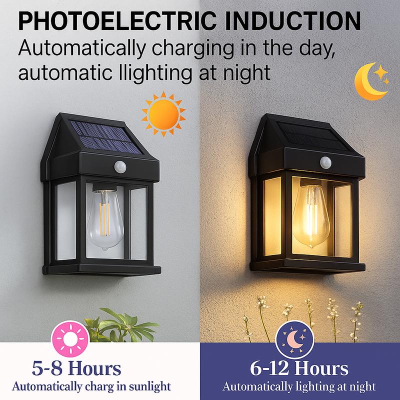 4‑Pack Solar Outdoor Wall Lights with Motion Sensor