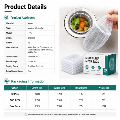 Disposable Sink Strainer Mesh Bags