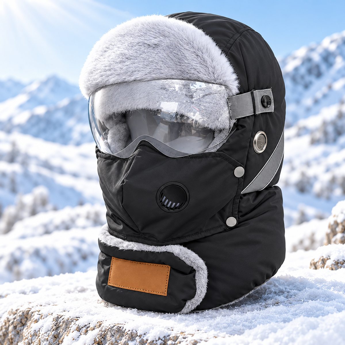 Winter Thermal Ushanka Hat with Detachable Mask and Goggles