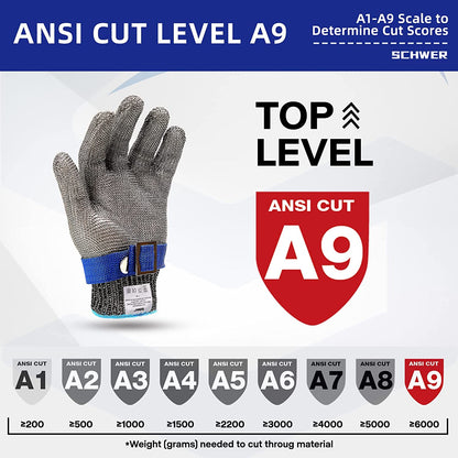 🥩 Stainless Steel Mesh Glove – Highest A9 cut level – Perfect for butchers & chefs – no more knife accidents!