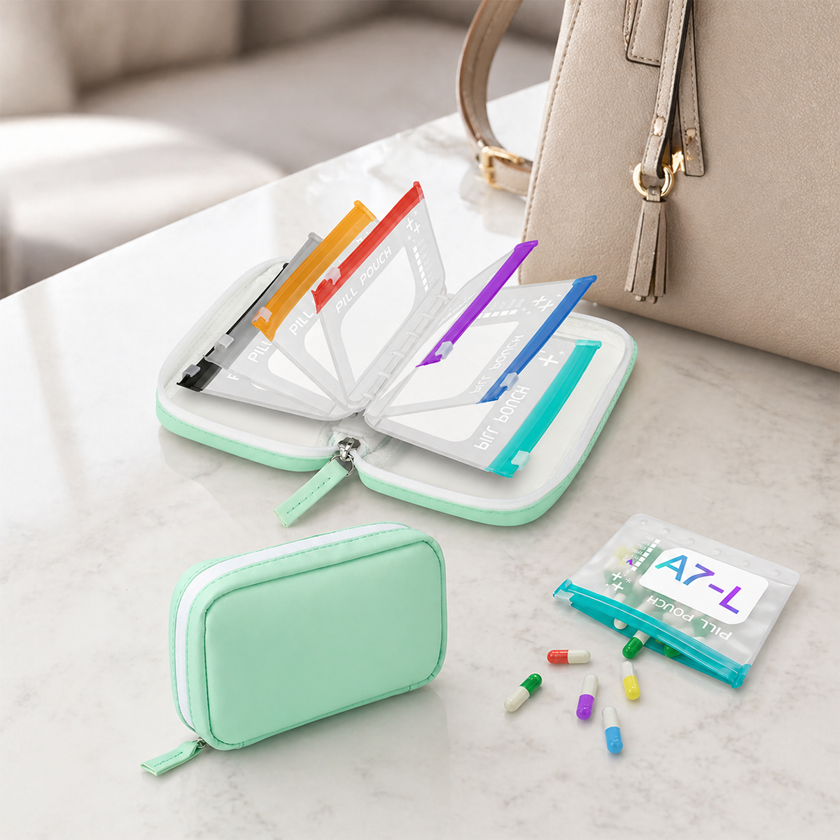 Waterproof Pill Pouch Set- 7Pcs Bags Inside