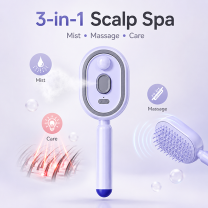 Electric Multi‑Function Mist‑Spraying Massage Cushion Comb
