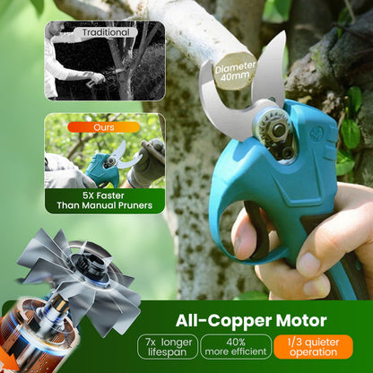 ELECTRIC PRUNING SHEARS - Cordless & 10mm Cutting Capacity, 2-Hour Fast Charge, Ergonomic Design for Garden and Orchard