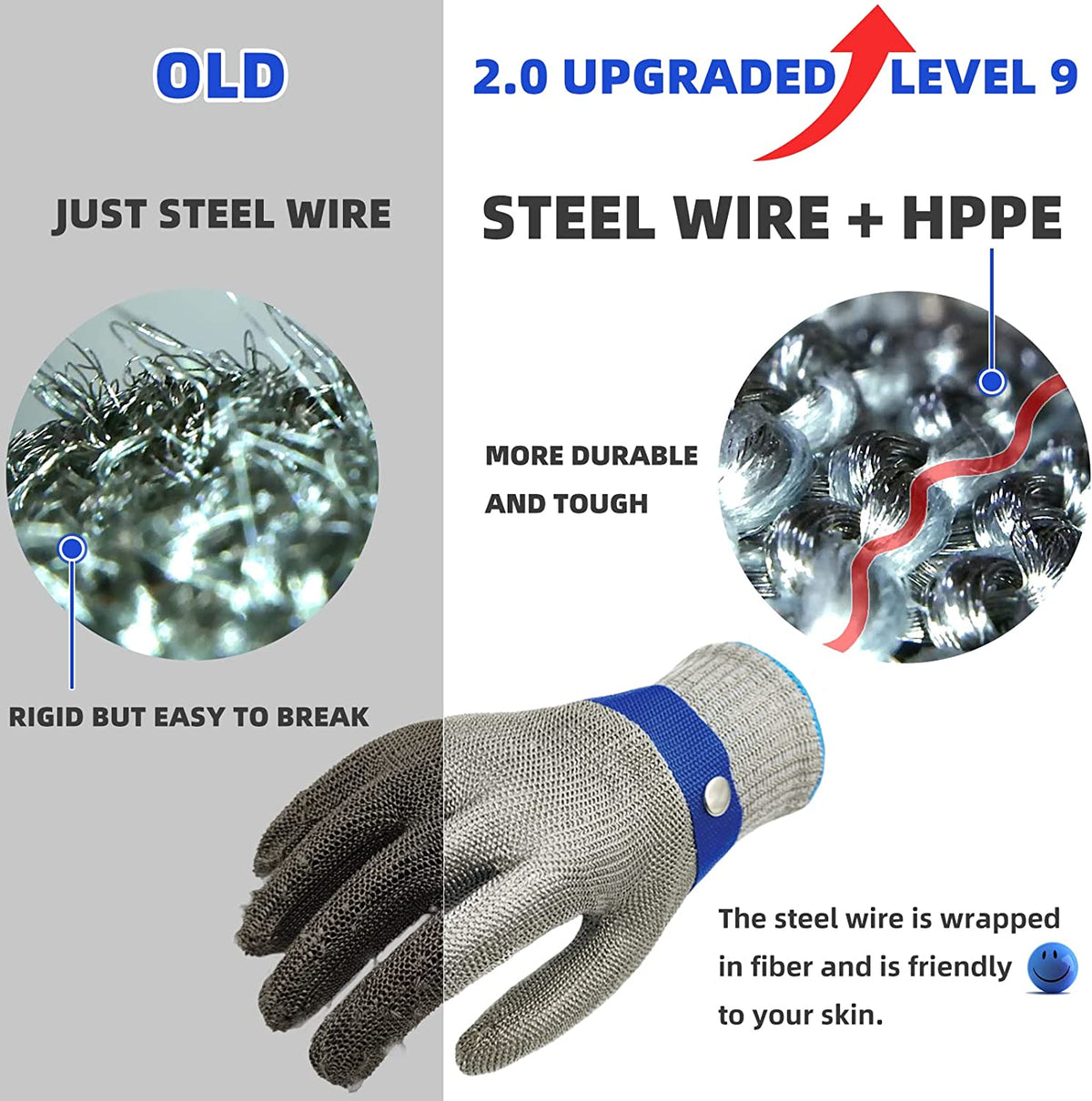 🥩 Stainless Steel Mesh Glove – Highest A9 cut level – Perfect for butchers & chefs – no more knife accidents!