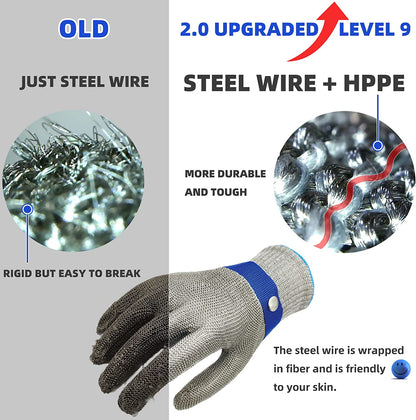 🥩 Stainless Steel Mesh Glove – Highest A9 cut level – Perfect for butchers & chefs – no more knife accidents!