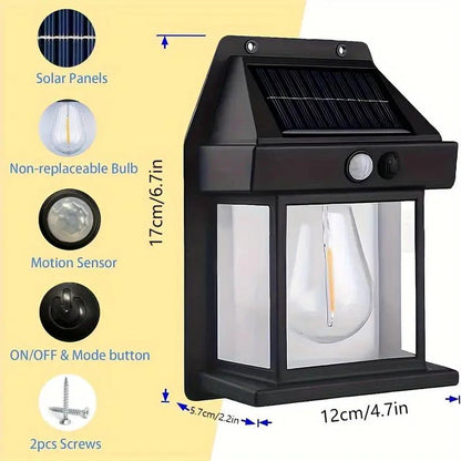 4‑Pack Solar Outdoor Wall Lights with Motion Sensor