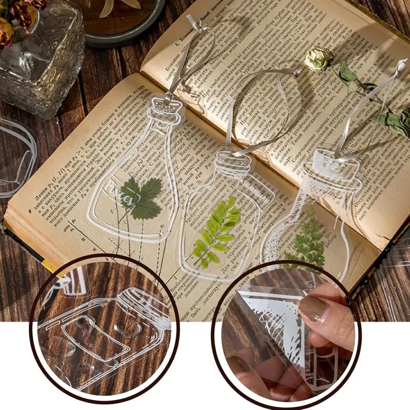 40pcs Transparent Dried Flower Bookmarks-DIY Gifts Bookmarks