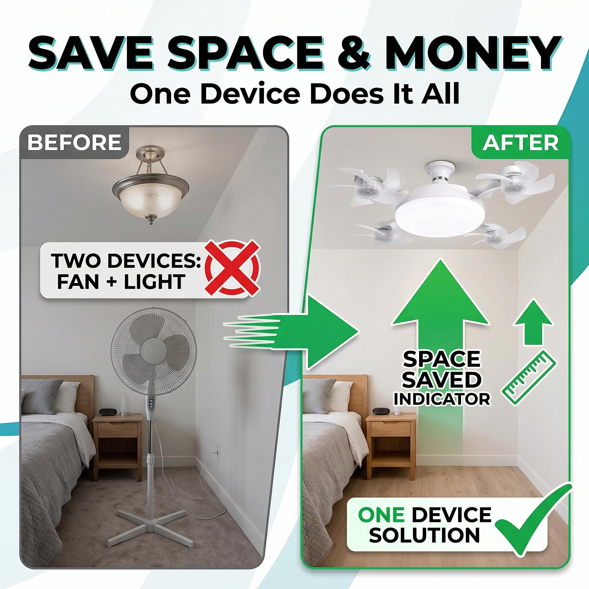 2026 New E27 Socket Ceiling Fan Light