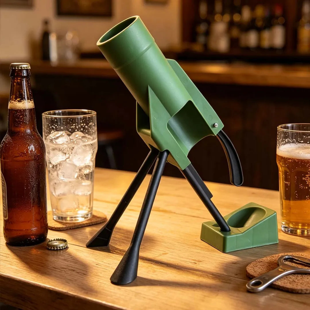 Beer Bottle Opener Mortar Military-Style Cap Launcher Unique Gift for Men Dad & Beer Lovers