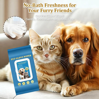 Glove cleaning wipes for pets