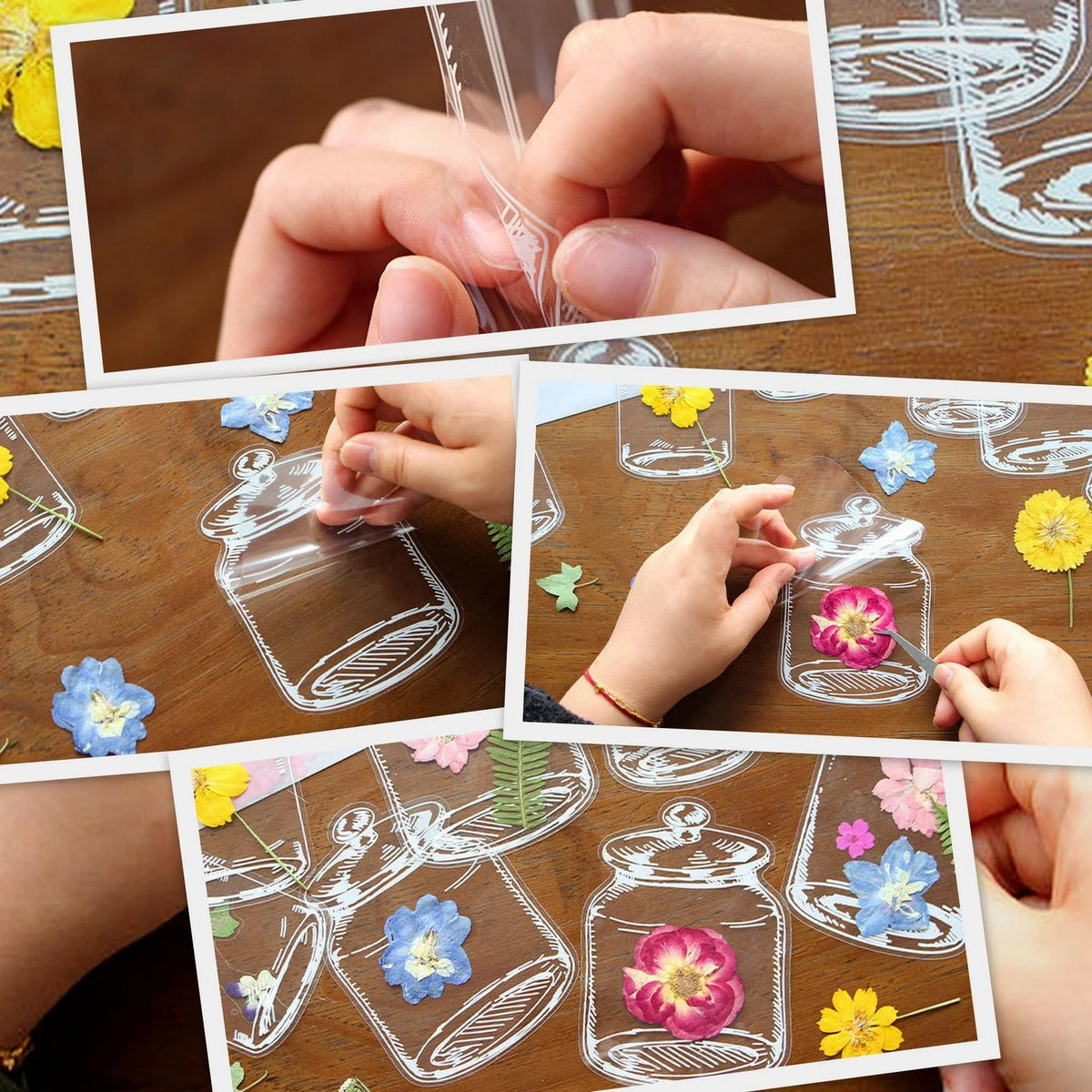 40pcs Transparent Dried Flower Bookmarks-DIY Gifts Bookmarks