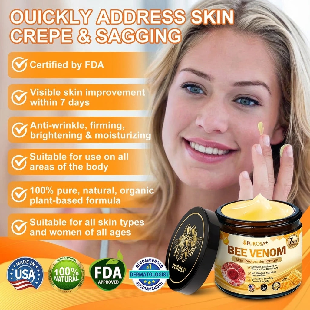 Bee Venom Skin Firming & Hydrating Cream – Anti-Aging Peptide Moisturizer for Smoother Skin