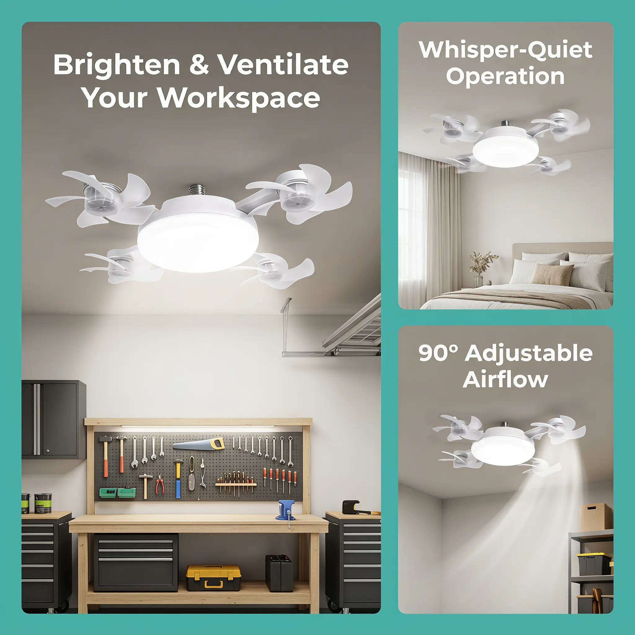 2026 New E27 Socket Ceiling Fan Light