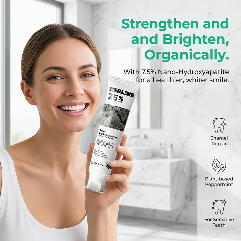 Nano Hydroxyapatite Fluoride-Free Toothpaste, Strengthens Enamel & Freshens Breath 🦷