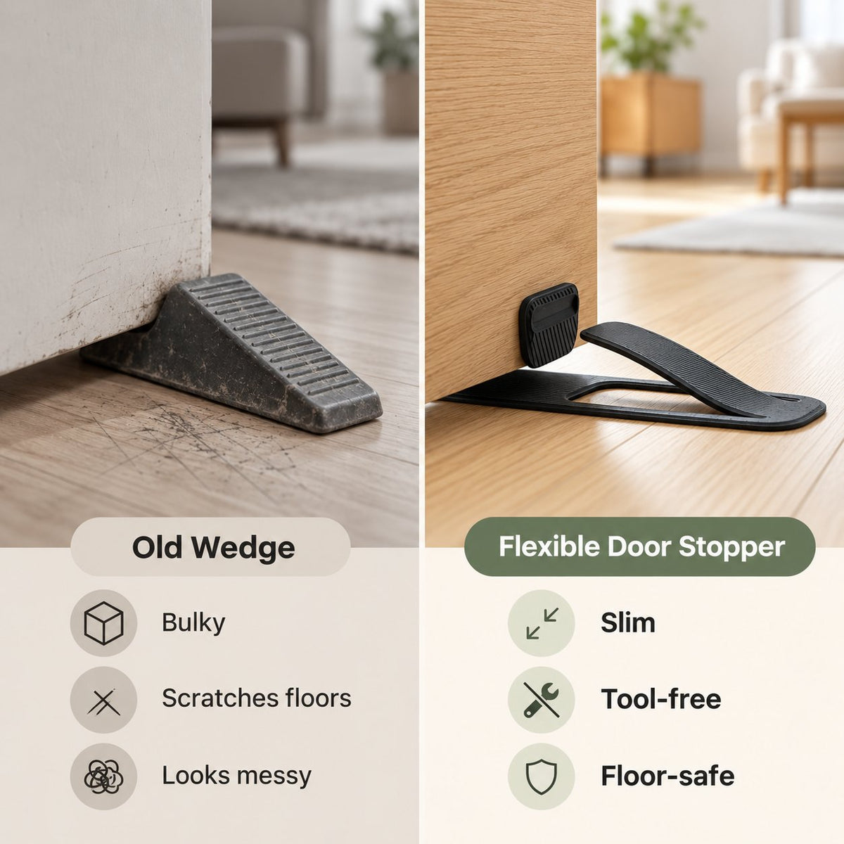 🚪 Floor Door Stopper – Foot Operated & No Drilling
