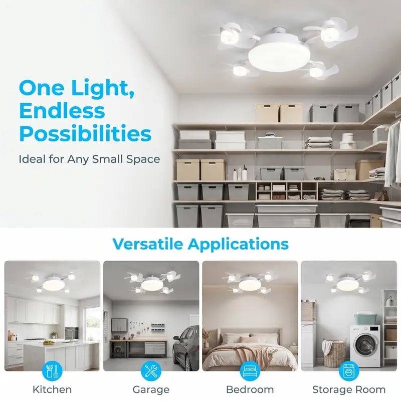 2026 New E27 Socket Ceiling Fan Light