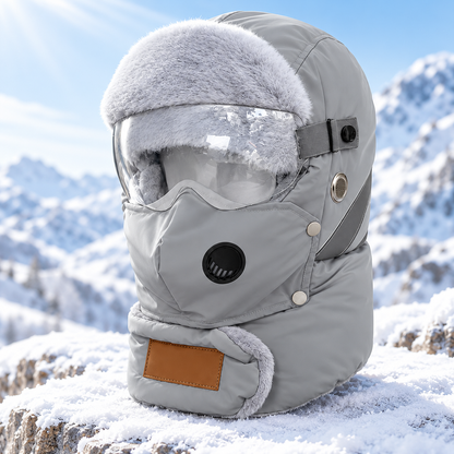 Winter Thermal Ushanka Hat with Detachable Mask and Goggles