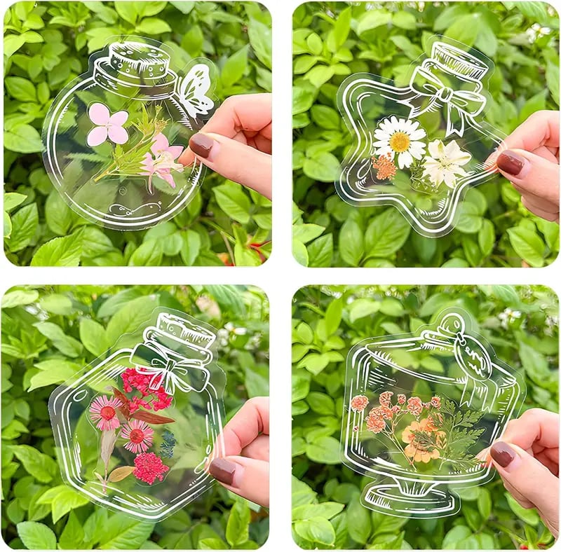 40pcs Transparent Dried Flower Bookmarks-DIY Gifts Bookmarks